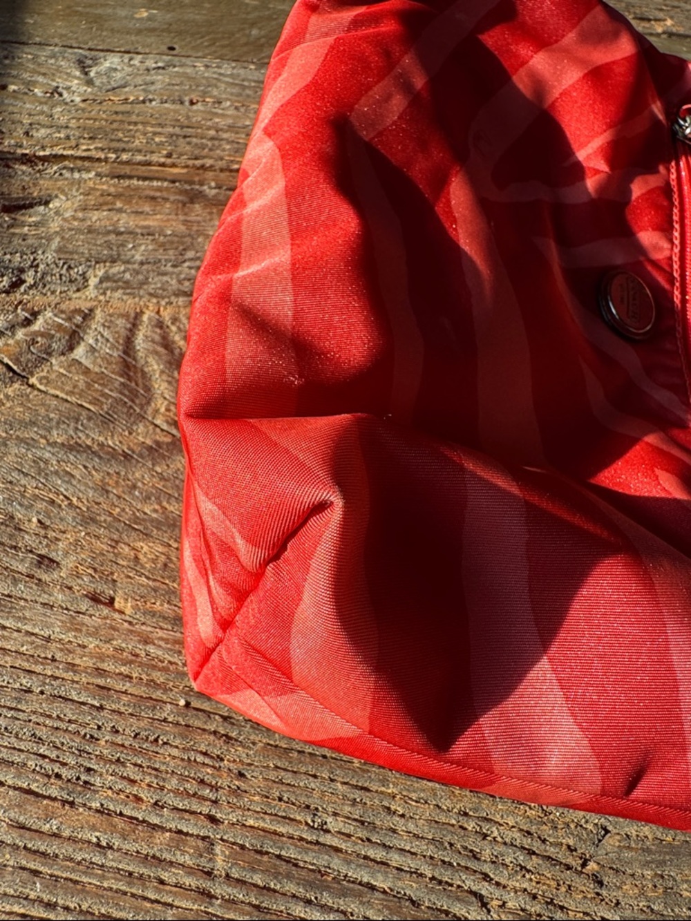 Coach hot orange zebra print nylon clutch, makeup bag, tote organizer - Picture 10 of 12